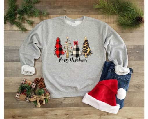 Christmas Trees Plaid Sweatshirt