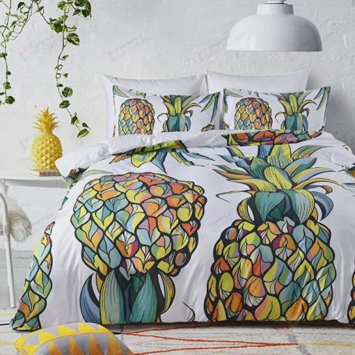 Colorful Bright Pineapple Bedding Set