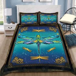 Dragonfly Blue Background Bedding Set