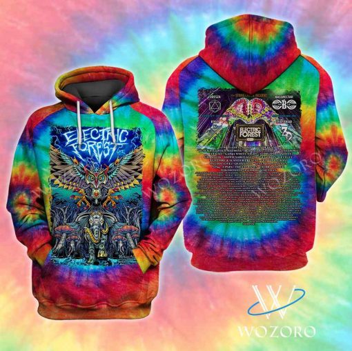 Electric Forest Animals Tie Dye Hoodie 3D