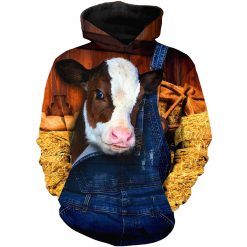 Farmer Cow Hoodie 3D