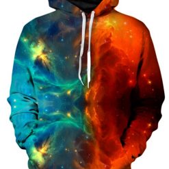 Fire and Ice Galaxy Hoodie 3D