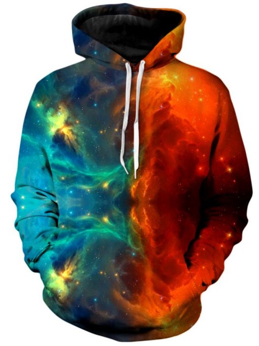 Fire and Ice Galaxy Hoodie 3D