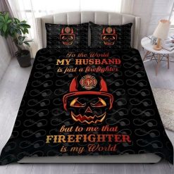 Firefighter Is My World Cotton Spread Bedding Set