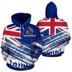 Flag New Zealand Lest We Forget All Over Printed Hoodie