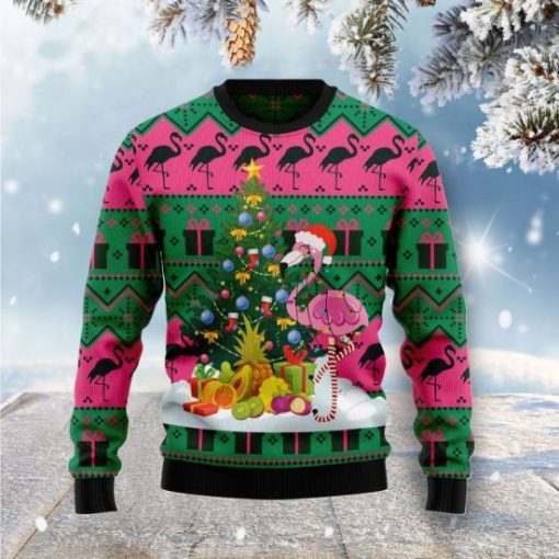 Flamingo Christmas Wool Knitted Sweater