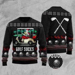 Golf Sucks Ugly Christmas Wool Knitted Sweater