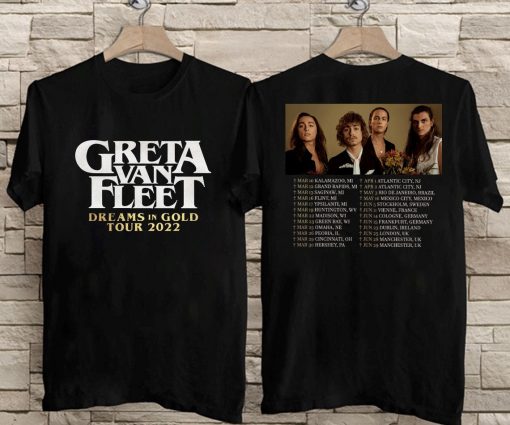 Greta Van Fleet Dreams In Gold Tour 2022 Rock Unisex T-Shirt