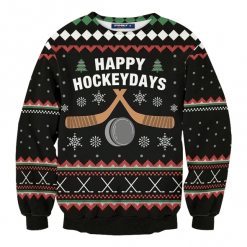Happy Hockeydays Ugly Christmas Sweater 3D All Over Print
