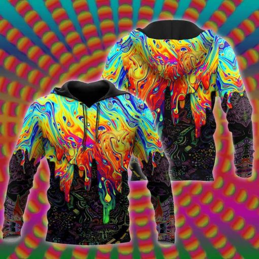 Hippie Colorful All Over Printed Hoodie