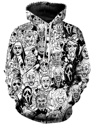 Horror Villains Characters Hoodie 3D - Teeruto