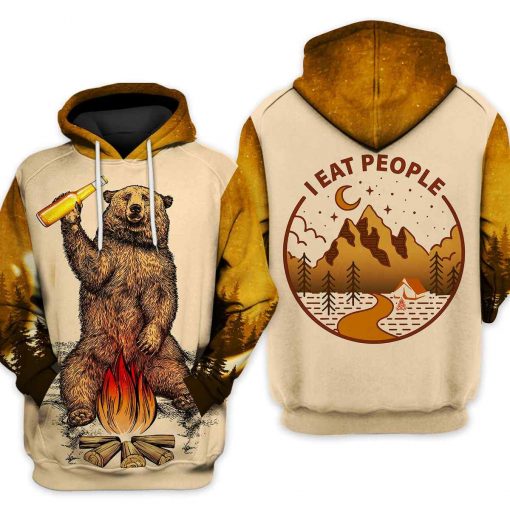 I Eat People Camping 3D Hoodie