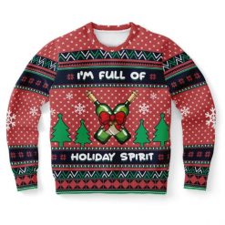 I’m Full Of Holiday Spirit Ugly Christmas Wool Knitted Sweater