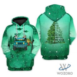 Jeep Girl Into Forest Camping Christmas 3D Hoodie