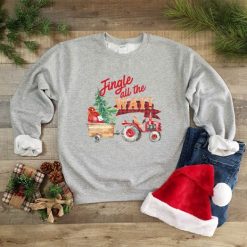 Jingle All The Way Christmas Tractor With Tree Sweatshirt