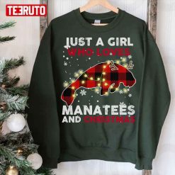 Just A Girl Who Loves Manatees And Christmas Unisex Sweatshirt