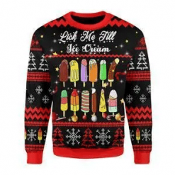 Lick Me Till Ice Cream Gift For Christmas Party Ugly Christmas Sweater.png