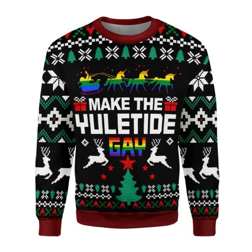 Make The Yuletide Gay Pride Ugly Sweater