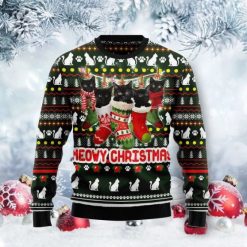 Meowy Christmas Black Cat Christmas Wool Knitted Sweater