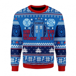 Merry Xmas Blue Red A Timey Wimey Gift For Christmas Party Ugly Christmas Sweater