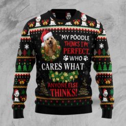 My Poodle Thinks I‘m Perfect Christmas Wool Knitted Sweater