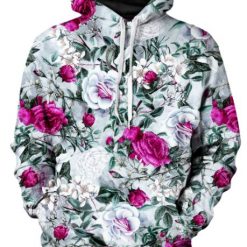 Pink And White Flowers Pattern Hoodie 3D