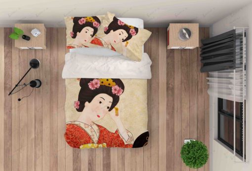Retro Kimono Woman 3D Bedding Set