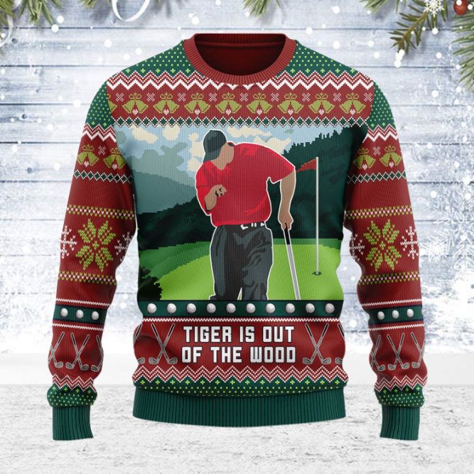 Tiger Is Out Of The Wood Ugly Sweater, Tiger Wood 3D Sweater