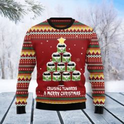 VW Bus Christmas Tree Cruising Towards A Merry Christmas Sweater