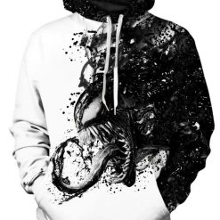 Venom Black And White Hoodie 3D