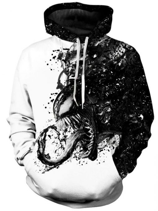 Venom Black And White Hoodie 3D