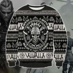 Viking Christmas Wool Knitted Sweater Valhalla La