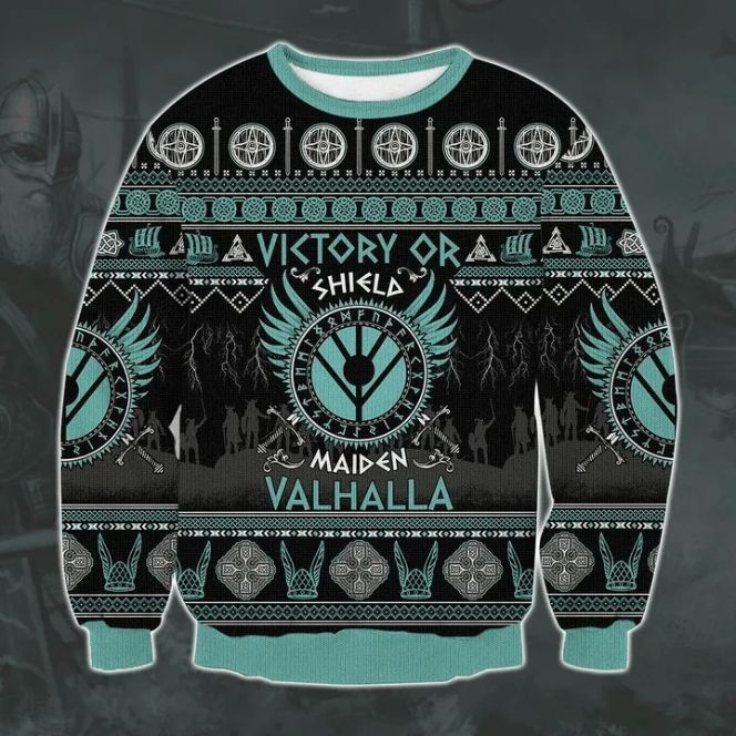 Viking Victory Ugly Christmas Sweater 3D All Over Print