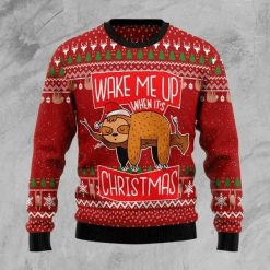 Wake Me Up When It’s Christmas Lazy Sloth Sweater