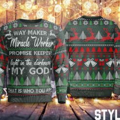 Way Maker Miracle Worker Promise Keeper Christmas Sweater All Over Print Sweashirt