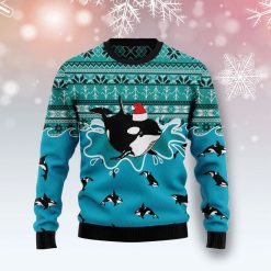 Whale Santa Claus Ugly Christmas Sweater