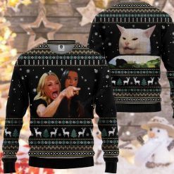 Woman Yelling At Cat Christmas Meme Ugly Sweater