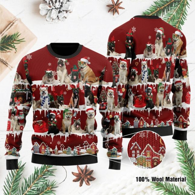 Akita Ugly Christmas Sweater 3D All Over Print
