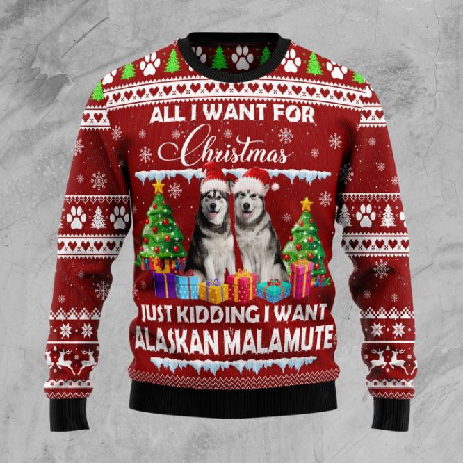 Alaskan Malamute Xmas 3D Sweater