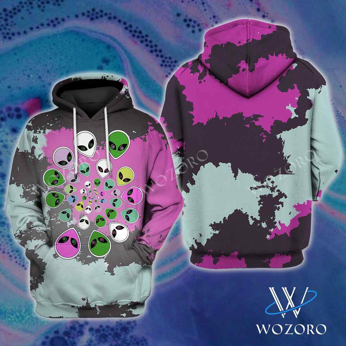 Alien Head Colorful 3D Hoodie