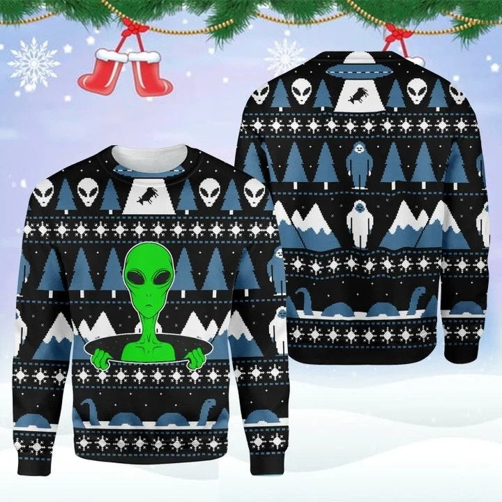 Alien Wool Knitted Sweater All Over Print