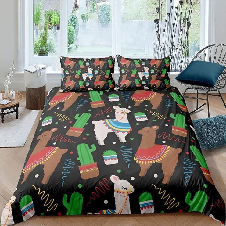 Lovely Alpaca And Cactus Bedding Set, Cactus Bedding Twin
