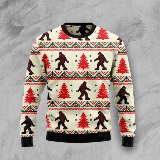 Amazing Bigfoot Christmas Wool Knitted Sweater