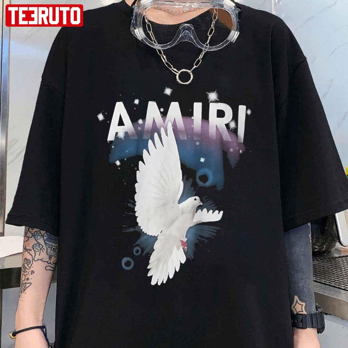 Amiri Peace Pigeon Graphic Unisex T-Shirt