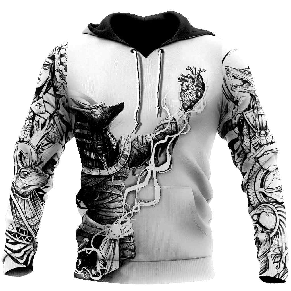 Ancient Egypt Anubis And Heart 3D Hoodie - Teeruto