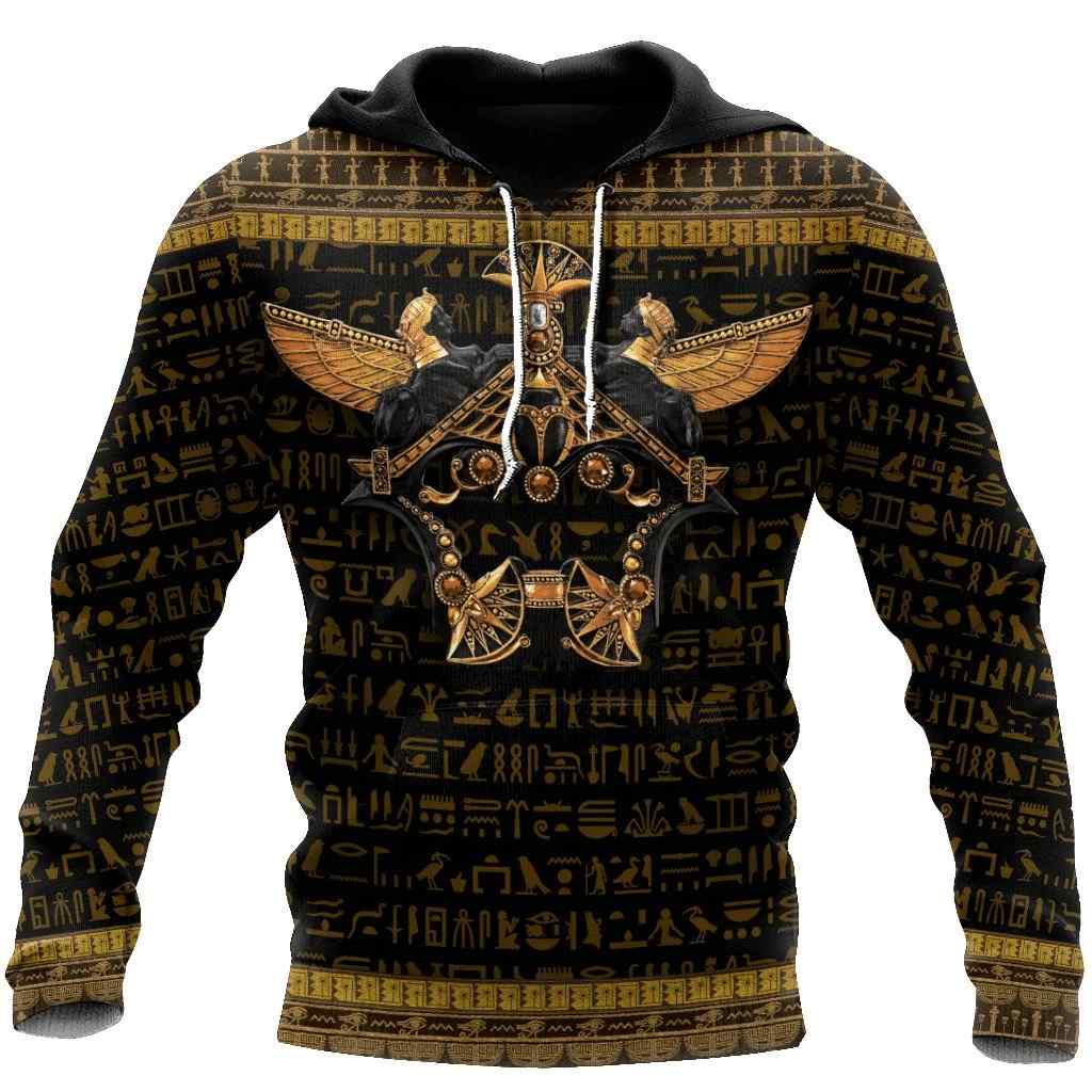 Ancient Egypt Scarab Beetle Golden 3D Hoodie