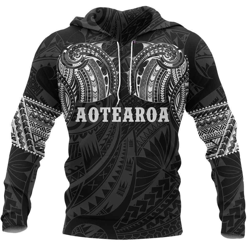 Aotearoa Maori Tattoo White D Hoodie