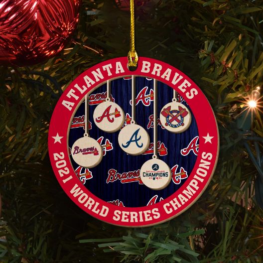 Atlanta Braves Mlb World Series Champions Christmas 2021 Ceramic Ornament