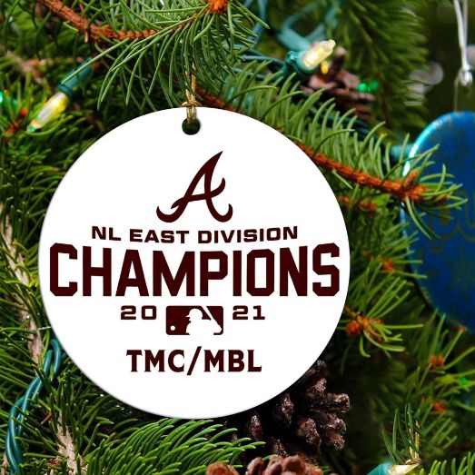 Atlanta Braves Nl East Division World Series Christmas Ceramic Ornament