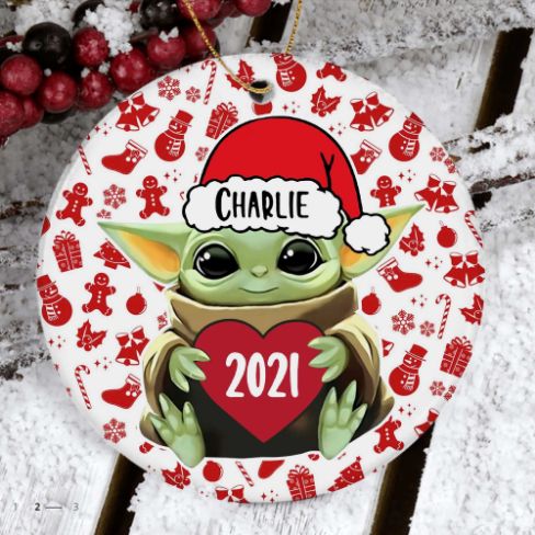 Baby Yoda Star Wars Christmas 2021 Ceramic Ceramic Ornament